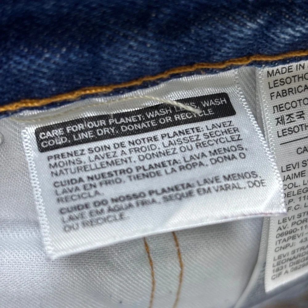 Levi's 505 Regular Fit Straight Leg Jeans 40x33 Blue Denim Mens Work Wear